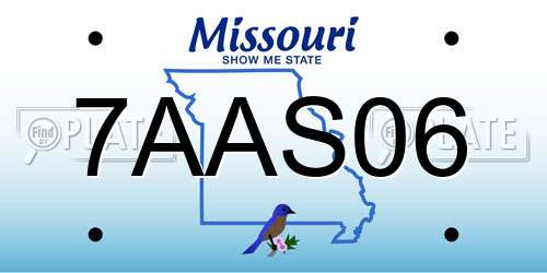 7AAS06 Missouri License Plate