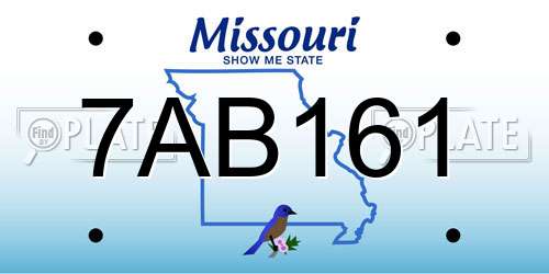 7AB161 Missouri License Plate