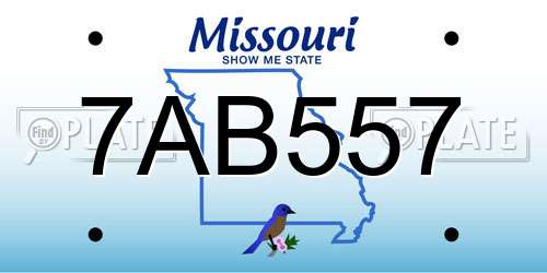 7AB557 Missouri License Plate