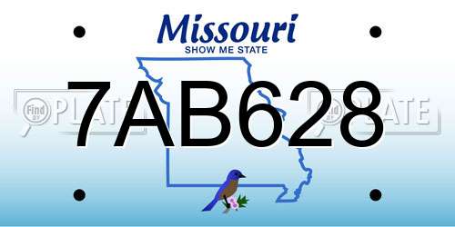 7AB628 Missouri License Plate