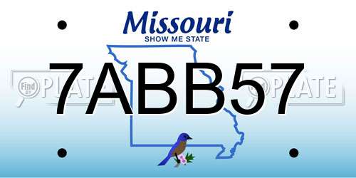 7ABB57 Missouri License Plate