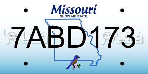 7ABD173 Missouri License Plate