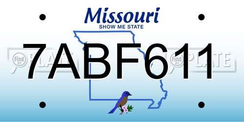 7ABF611 Missouri License Plate