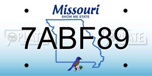 7ABF89 Missouri License Plate