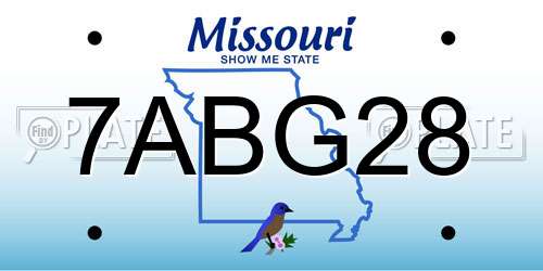 7ABG28 Missouri License Plate