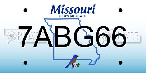 7ABG66 Missouri License Plate