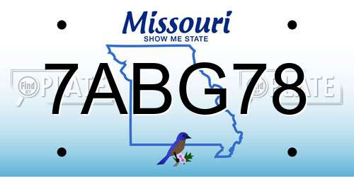 7ABG78 Missouri License Plate