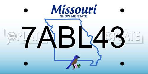7ABL43 Missouri License Plate