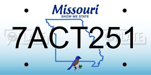 7ACT251 Missouri License Plate