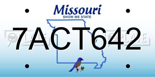 7ACT642 Missouri License Plate