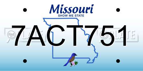 7ACT751 Missouri License Plate