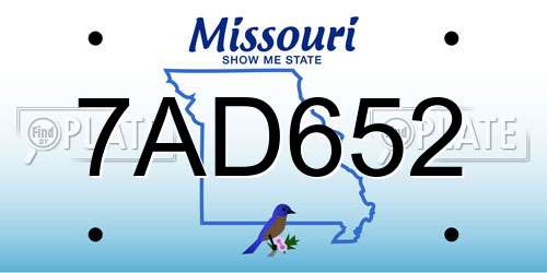 7AD652 Missouri License Plate