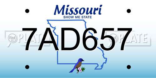 7AD657 Missouri License Plate