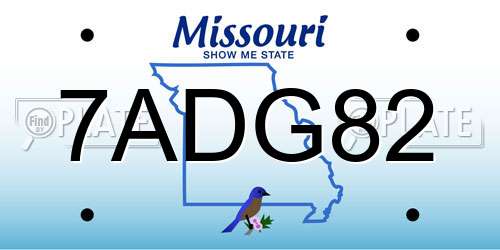 7ADG82 Missouri License Plate