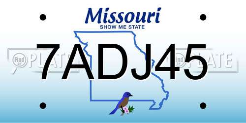 7ADJ45 Missouri License Plate