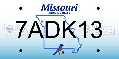 7ADK13 Missouri License Plate