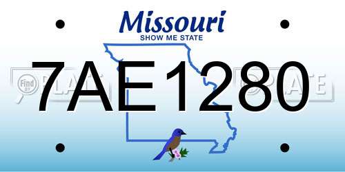 7AE1280 Missouri License Plate