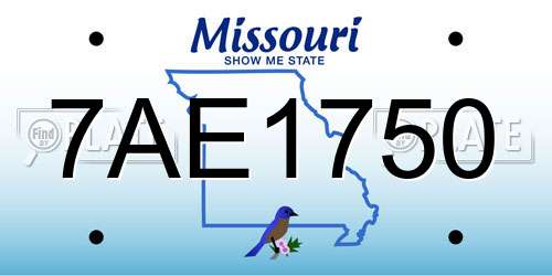 7AE1750 Missouri License Plate