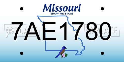 7AE1780 Missouri License Plate