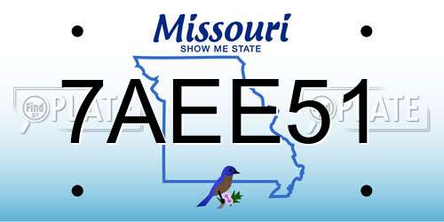 7AEE51 Missouri License Plate