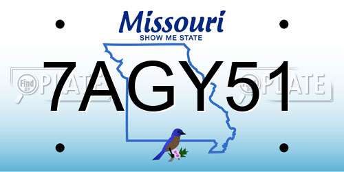 7AGY51 Missouri License Plate