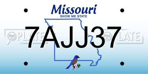 7AJJ37 Missouri License Plate