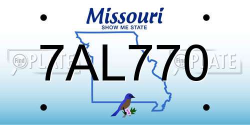 7AL770 Missouri License Plate