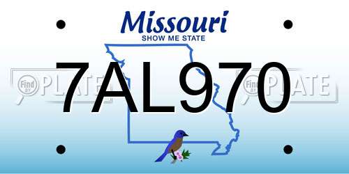 7AL970 Missouri License Plate