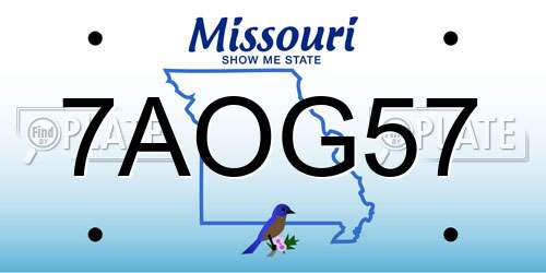 7AOG57 Missouri License Plate