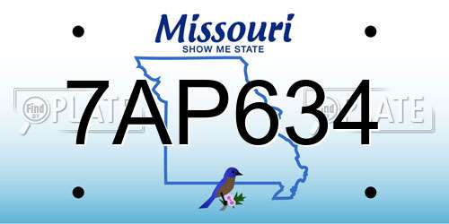 7AP634 Missouri License Plate