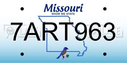 7ART963 Missouri License Plate