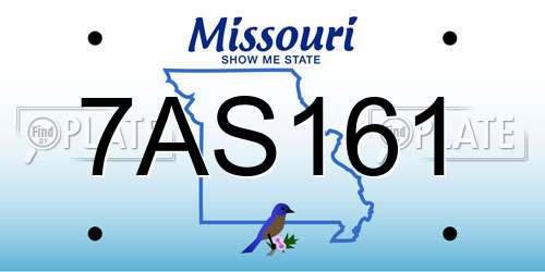 7AS161 Missouri License Plate