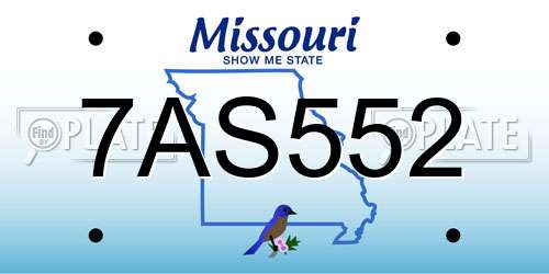 7AS552 Missouri License Plate