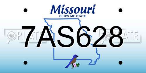 7AS628 Missouri License Plate