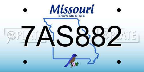 7AS882 Missouri License Plate