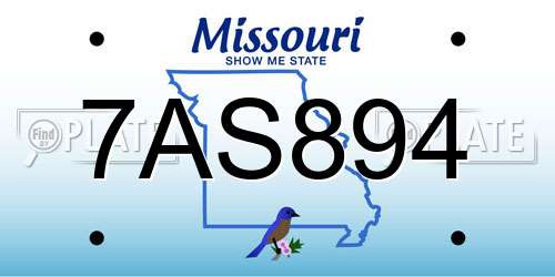 7AS894 Missouri License Plate