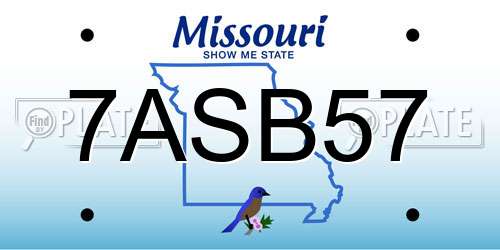 7ASB57 Missouri License Plate