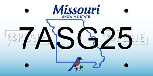 7ASG25 Missouri License Plate