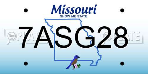 7ASG28 Missouri License Plate