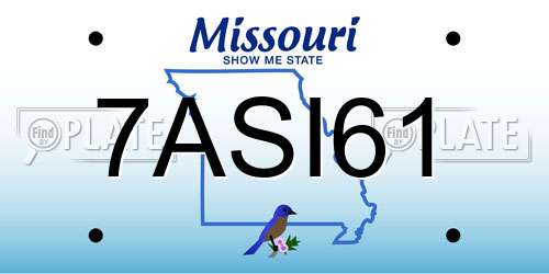 7ASI61 Missouri License Plate