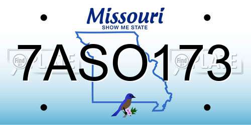 7ASO173 Missouri License Plate