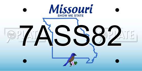 7ASS82 Missouri License Plate