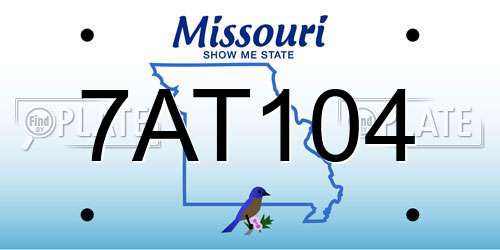 7AT104 Missouri License Plate