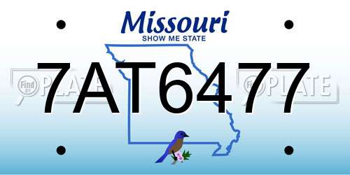 7AT6477 Missouri License Plate