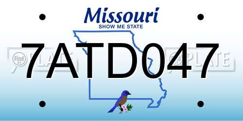7ATD047 Missouri License Plate