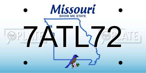 7ATL72 Missouri License Plate