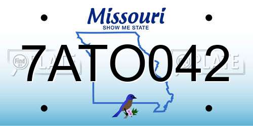 7ATO042 Missouri License Plate