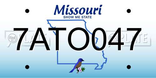 7ATO047 Missouri License Plate