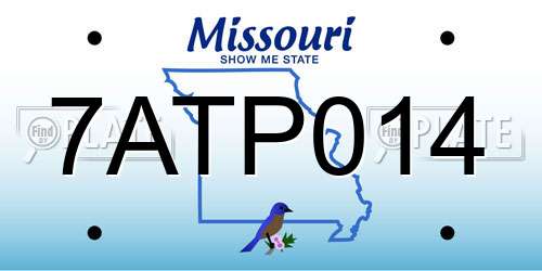 7ATP014 Missouri License Plate