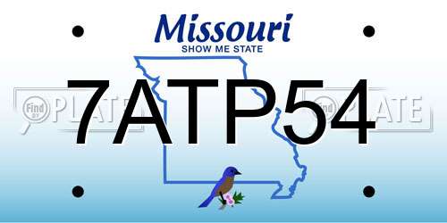 7ATP54 Missouri License Plate